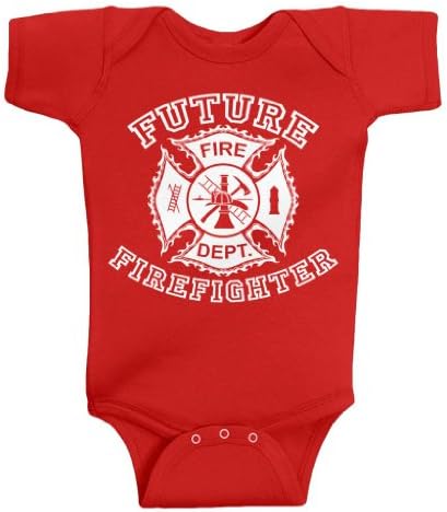 Threadrock Unisex Baby Future Firefighter Bodysuit