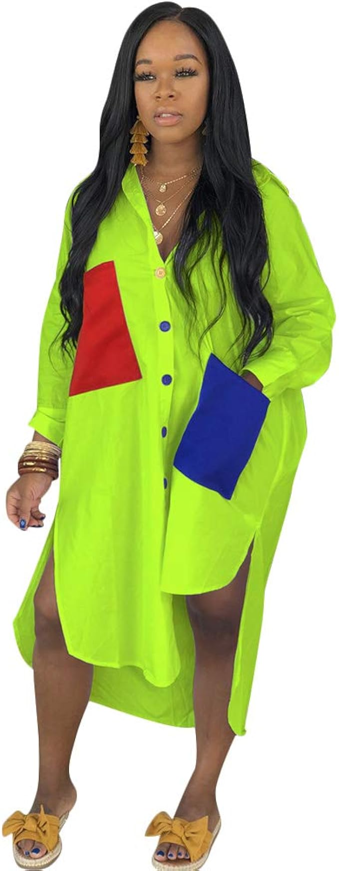 high low button down shirt dress