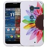 Fosmon MATT-DESIGN Series Slim Fit Rubberized Case Cover for Motorola Moto X 1st Generation (Colorful Sunflower)