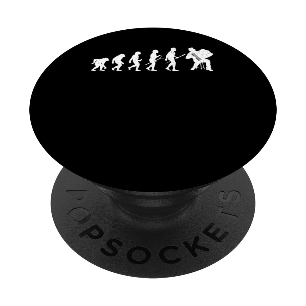 Accordion Player Evolution Funny Accordions Musician Graphic PopSockets Swappable PopGrip