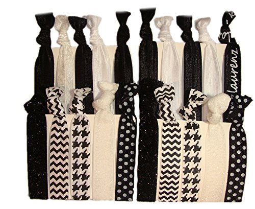 Kenz laurenz elevated houndstooth glitter hair ties ponytail hold…