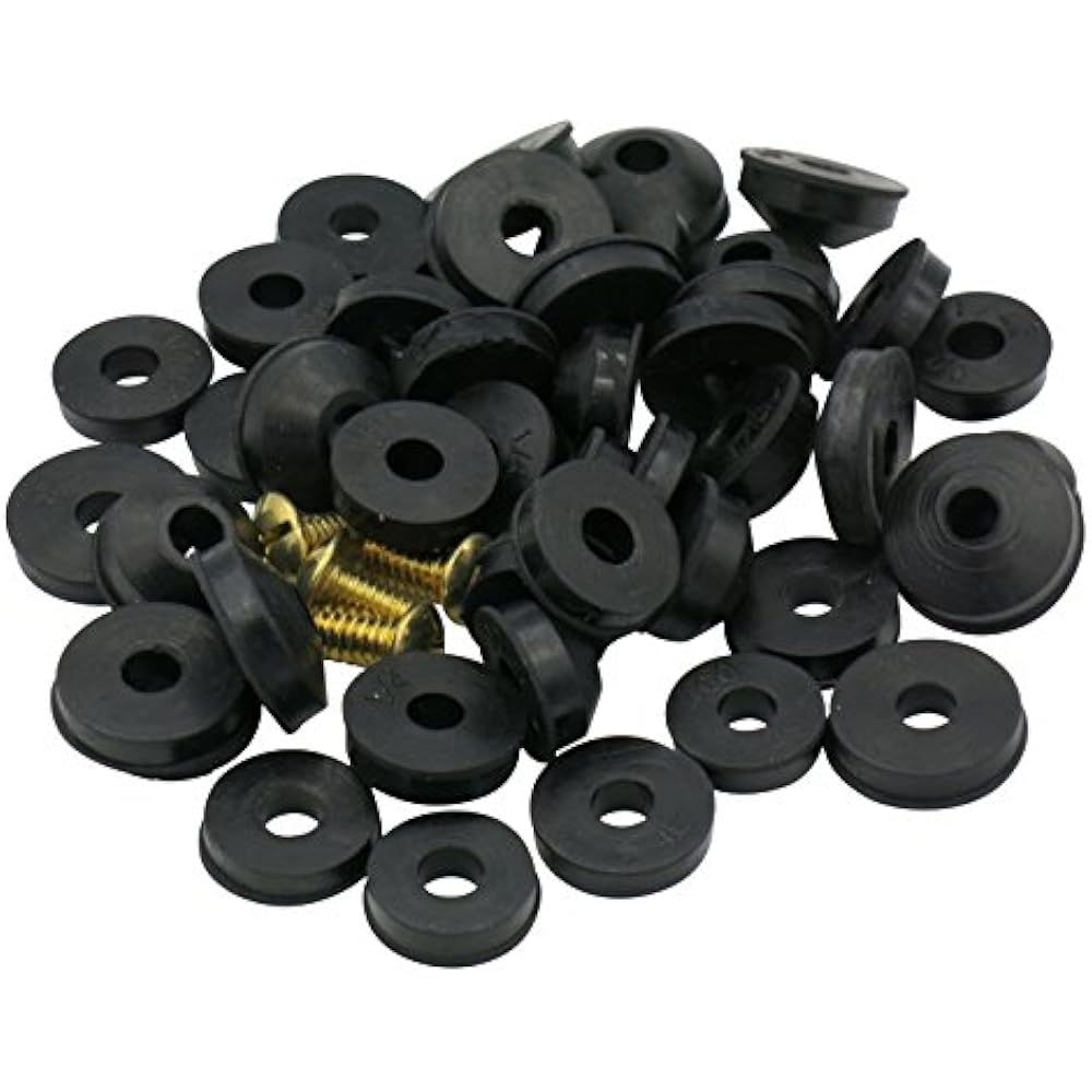 Flat And Beveled Faucet Washers Brass Bibb Screws Assortment, 48 Pieces