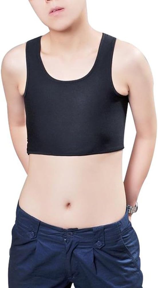 Vinaka Super Flat Les Lesbian Tomboy Short Vest Chest Binder Tops