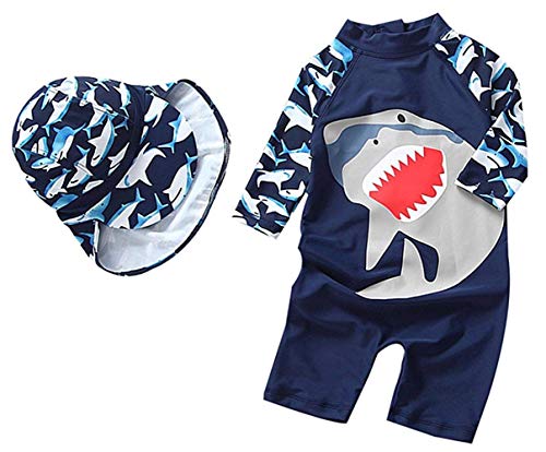 Childlike Me Baby/Toddler Boy Swimsuit Long Sleeve One-Piece Swimwear Rashguard (3-4 Years)