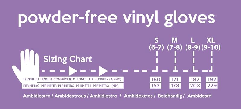 Guantes Desechables de Vinilo, sin Polvo, sin Látex, Talla XL, Paquete de 100