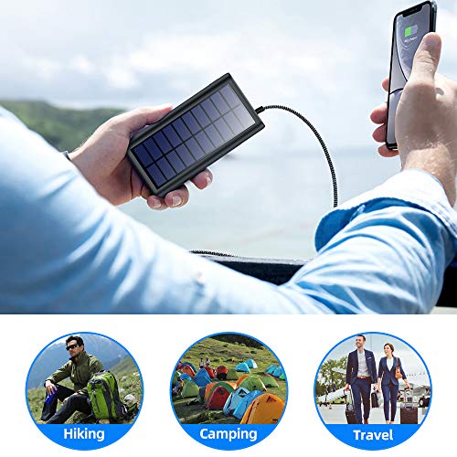 Solar Charger 26800mAh Portable Solar Power Bank with 4 LEDs and 2 USB