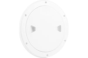 Dioche 10x10 Boat with 9.84in Deck Plate Round White Anti Corrosion Resistant Boat Inspection Hatch Cover Replacement