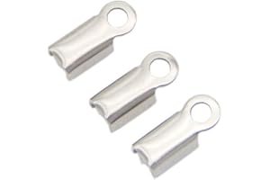 50pcs Adabele Authentic 925 Sterling Silver Tube Fold Over Cord Ends Crimps Tips Terminator Stopper Connector Beads for Jewelry Making SS330-1