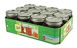 Ball 60000 Half Pint (8 oz.) Regular Mouth Mason Jars w/ Cap - Set of 12 AEP
