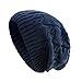 Surblue Unisex Trendy Beanie Warm Oversized Chunky Cable Knit Slouchy Woolen Hat, Blue