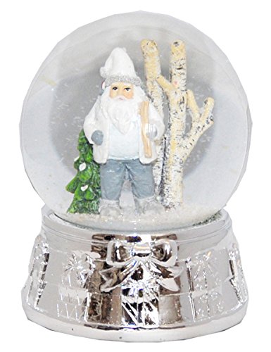 20074 Boîte à Musique Boule à Neige Père Noël Base En Argent