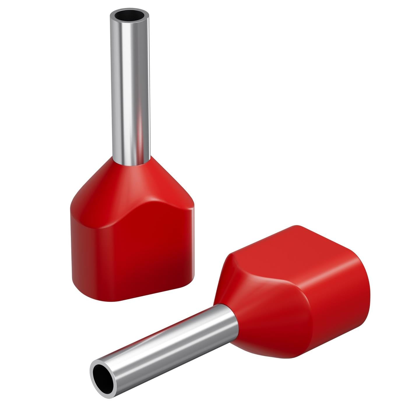 Lumonic 100 x 1 mm² Twin Wire End Ferrules Insulated Red I The Length of the Twin Core End Ferrule for 2 Lines is 8 mm I Tin-Plated to Protect Against Corrosion
