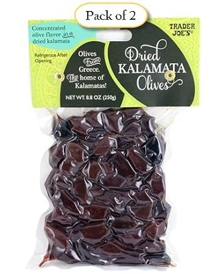 Trader Joe's Dried Kalamata Olives From Greece, 8.8 oz Bag (Pack of 2)