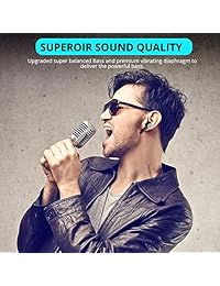 Auriculares inalámbricos Mijiaer Bluetooth 5.0 True inalámbricos estéreo Bass Air Buds auriculares con control táctil Bluetooth auriculares con funda de carga (4.5Hrs tiempo de reproducción, IPX6, micrófono integrado)