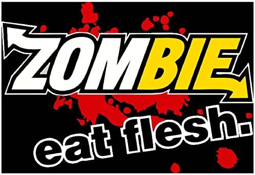 Zombie eat flesh subway like decal bumper sticker. Outbreak Wars night of living