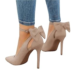 Fashare Womens High Heels Pointed Toe Bowtie Back