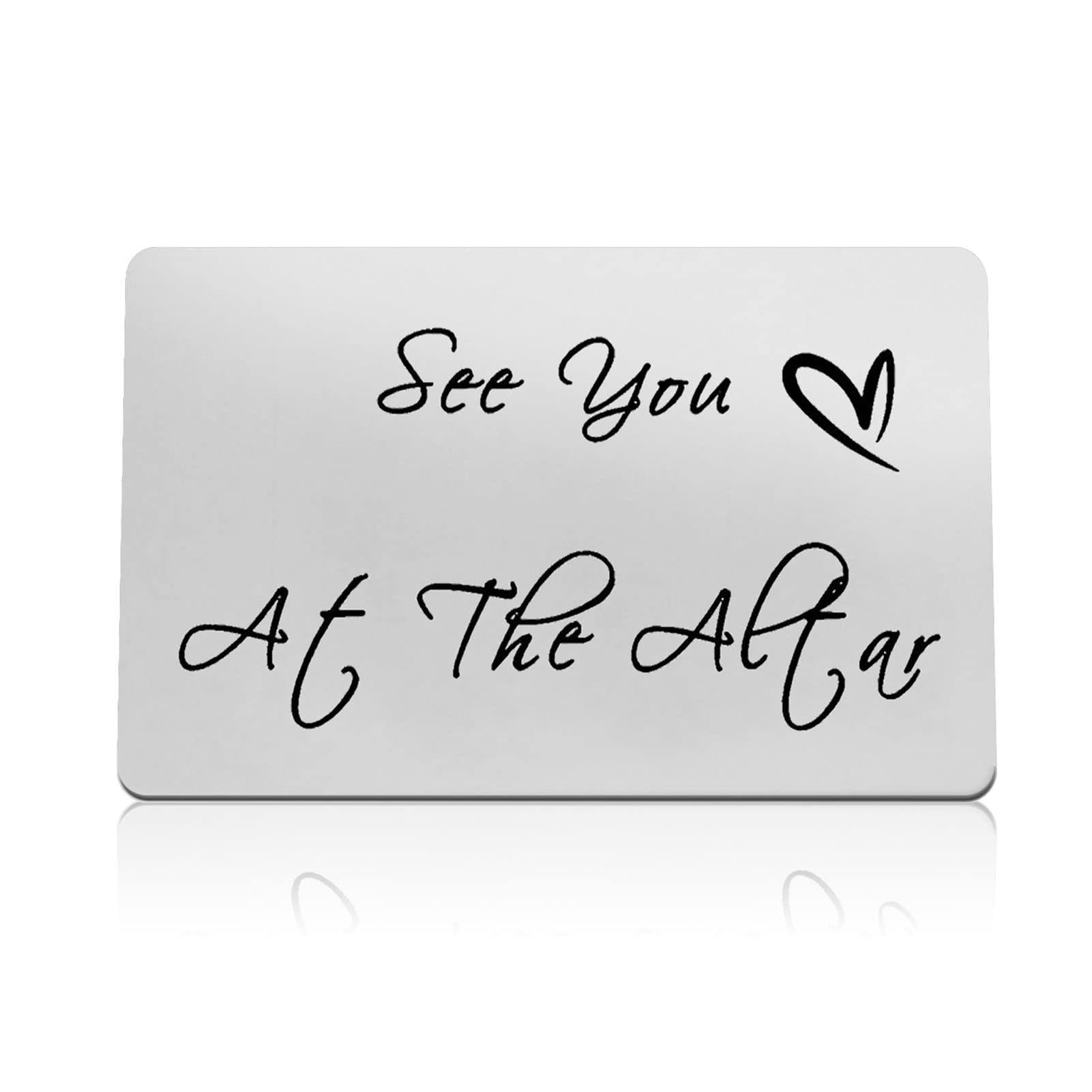 Bride to Groom Gifts Wedding Day Card Gift for Groom See You At The Altar Metal Wallet Card Husband Gift from Wife Fiancé Gifts Bride to Groom Wedding Day Card Bride Vows Gift Engagement Gift