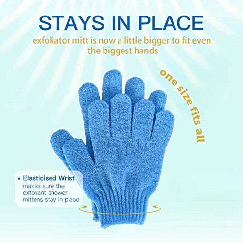 4 Pairs Exfoliating Gloves - Premium Scrub Wash Mitt for Shower,Spa,Massage and Body Scrubs - Spa Exfoliation Accessories For Men and Women