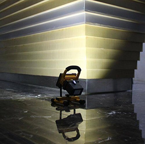10W Work Light: LOFTEK Portable LED Outdoor Flood Light and Detachable 4400mAh Battery with Car Charger, Waterproof, 700-900lm,Yellow - Thumbnail 3