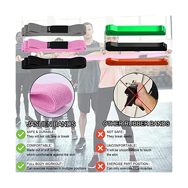 JASUEN-Resistance-Band-Long-Exercise-Band-for-Women-and-Men-Fabric-Loop-Strength-Training-Pull-Up-Bands-with-3-Resistance-Levels-for-Home-Gym-Weight-Loss-Fitness-Full-Body-Workout1Pack JASUEN Resistance Band Long Exercise Band for Women and Men - Fabric Loop Strength Training Pull Up Bands with 3…
