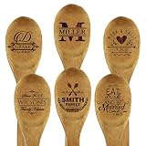 Custom Engraved And Personalized Bamboo Wood Kitchen Spoon - Cooking Party Favor Gifts - Monogrammed For Free