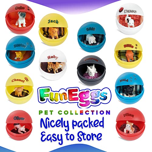 12 Plastic Eggs with Animal Toys Inside Birthday Party Favors