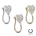 3PCS Fake Faux Septum Clicker Cute Hanger Nose Ring Hoop Tribal Non Piercing Clip on Jewelry Heart Clip on