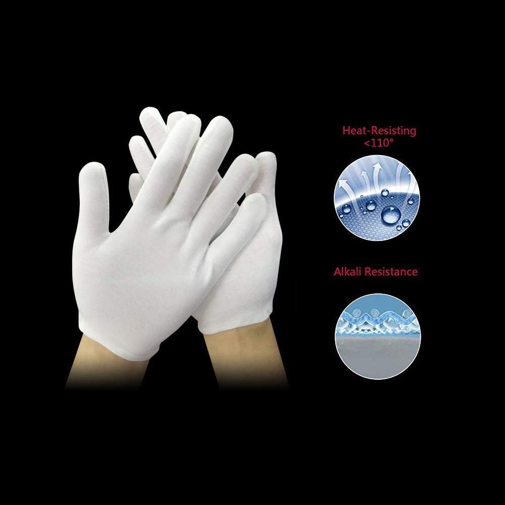 LANGING 24Pairs White Gloves Soft Resuable Pure Cotton Serving Gloves for Eczema Coin Jewelry Silver Inspection - Image 4