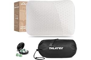 Talatex 100% Natural Premium Talalay Latex Travel Pillow, Camping Pillow, Small Camping Pillow with Compressible Stuff Sack (