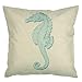 Luxbon Set of 4Pcs Nautical Decor Seaside Themed Cotton Linen Light Green Seahorse Coral Starfish Seaweed Throw Pillow Cases Sofa Couch Chair Decorative Cushion Covers 18