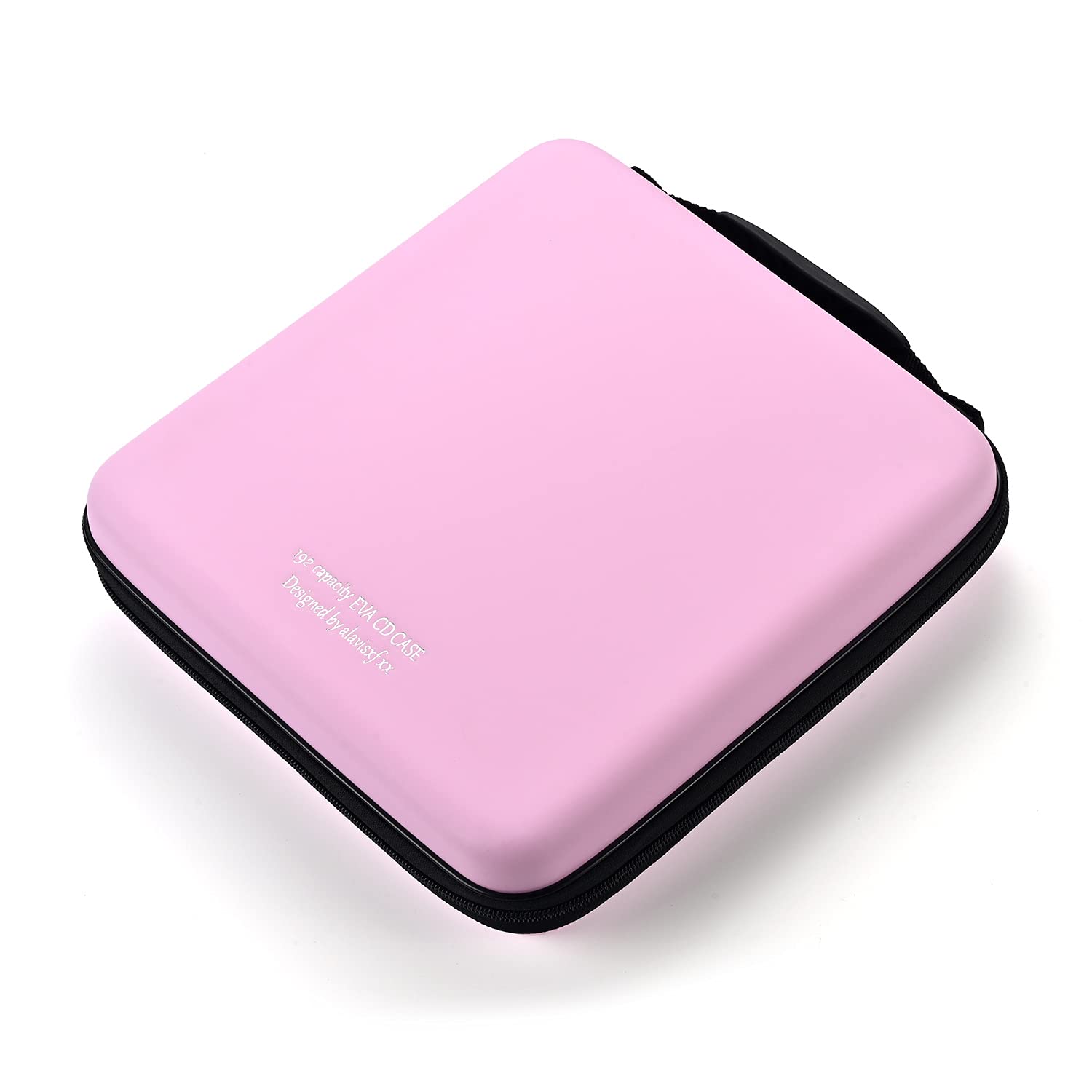 LIOVODE DVD Case, 192 Capacity EVA CD Case Holder Storage Organizer Portable Protective DVD Disc Wallet Holder for Car (192 Capacity, Pink192)
