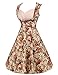 ACEVOG Women's 1950s V Neck Vintage Cut Out Retro Party Cocktail Swing Dress, X-Large, Apricot