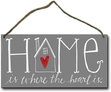 Harvesthouse Home Is Where The Heart Is Wood Sign Rustic Home Decor Small Hanging Decoration Gift For Friends Family Amazon Fr Cuisine Maison