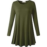 LARACE Plus Size Tunic Tops Long Sleeve Shirts for Women Swing Flowy Loose Fit Clothes for Leggings