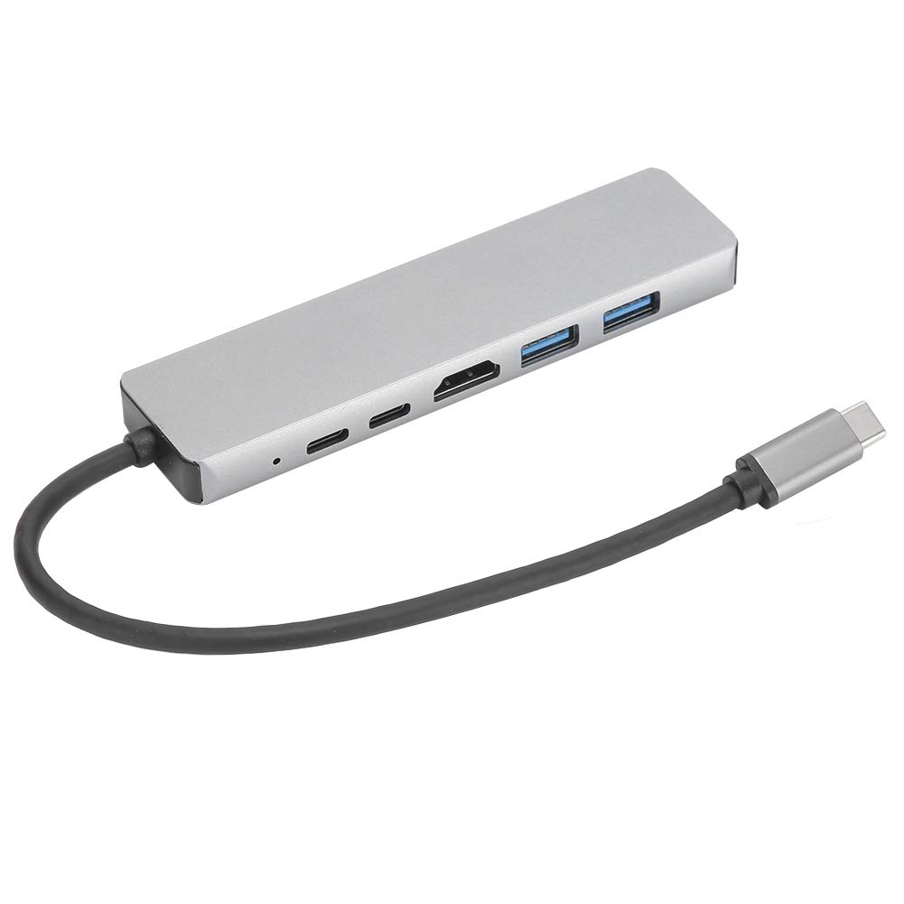 6‑In‑1 Docking Station,Type‑C to High‑Definition Multimedia Interface /87WPD/ RJ45 USB3.1 4K Docking Station Adapter,for Laptop