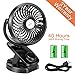 QTECLOR Desk Fan Clip Stroller Fan 2022 Table Fan 40 Hours(Max Working Time) Quiet Fan 360° Rotation 4400mah Mini Fan for Indoor Outdoor Activies