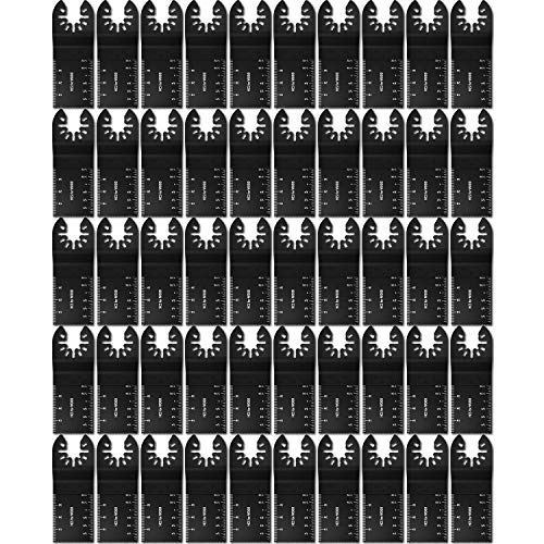 50 Pcs Oscillating Tool Blades, Professional Universal Oscillating Saw Blades,Metal Wood Multitool Blades,Quick Release Durable Oscillating Tool,Multi Tool Blades Fit All Models