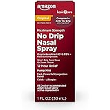 Amazon Basic Care No Drip Nasal Spray, Oxymetazoline HCl; Provides 12 Hour Nasal Congestion Relief, 1 Fluid Ounce