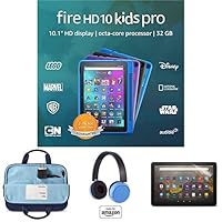 Fire HD 10 Kids Pro tablet, 10” HD (Intergalactic) with Kids Headset + Sleeve + Screen Protector