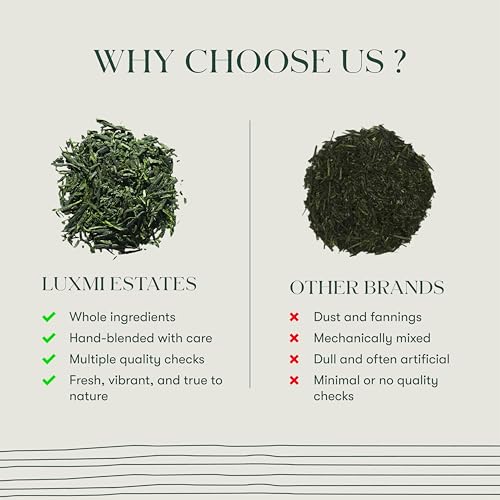 LUXMI ESTATES JAPANESE SENCHA GREEN TEA 50G/1.76OZ (25 CUPS)|AUTHENTIC FIRST FLUSH SENCHA LOOSE LEAF|MILD RICH & REFRESHING