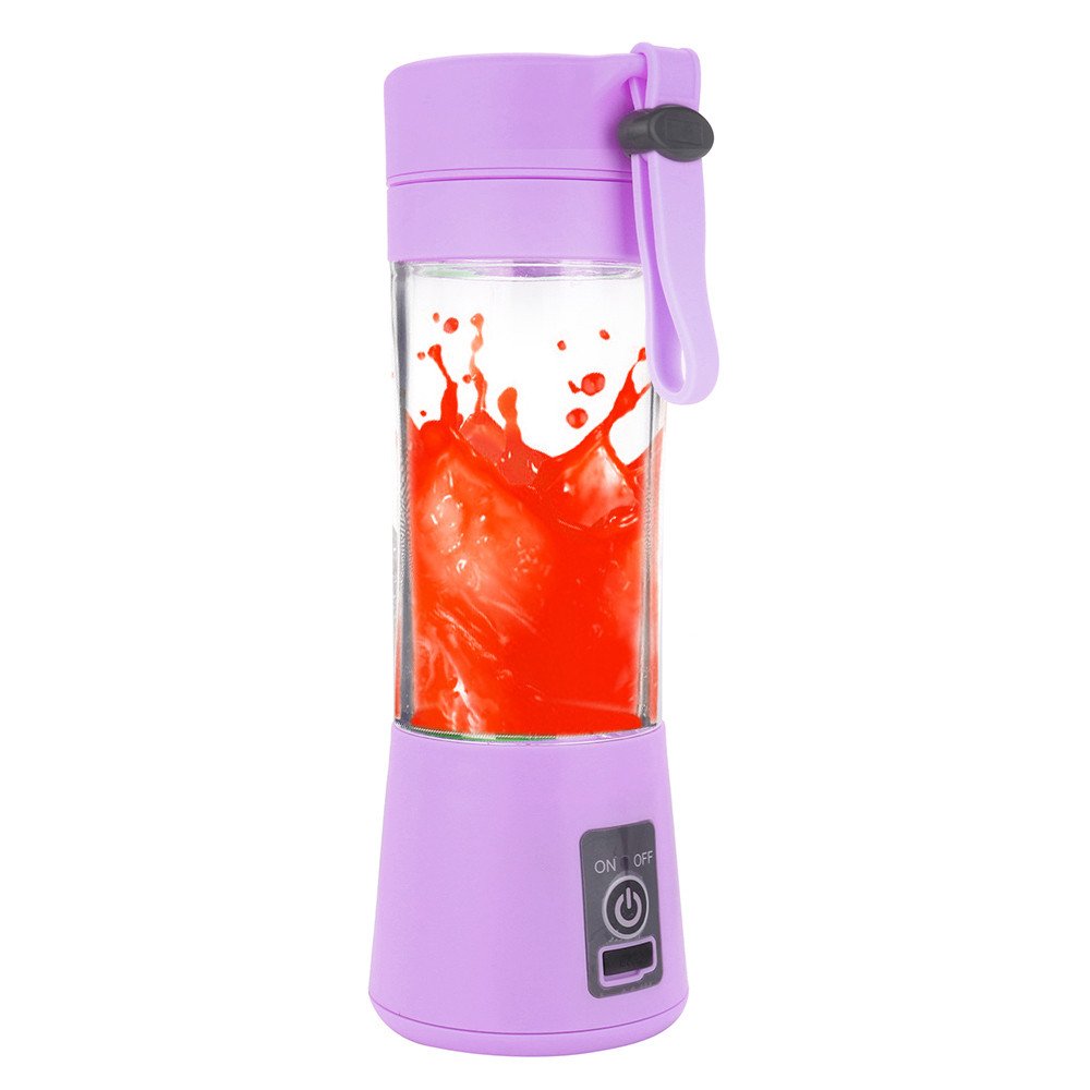 Kariwell Juice Cup, Personal Glass Smoothie Blender 380ml USB Electric Fruit Juicer Handheld Smoothie Maker Juice Cup