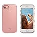 Wellerly iPhone 7 Case, iPhone 8 case, LED Illuminated Selfie Light Cell Phone Case Cover [Rechargeable] Light Up Luminous Selfie Flashlight Case for iPhone 7 / iPhone 8 4.7inch (Rose Gold)