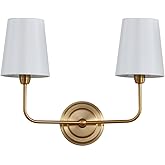 Safavieh Lighting Ezra Brass Gold 2-Light Wall Sconce (LED Bulbs Included)