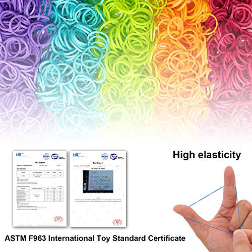 VENSEEN Rainbow Rubber Bands Bracelet Refill Kit, 15000 Loom Bands in 30 Colors with 600 Clips, 6 Hooks