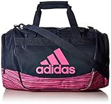 adidas Defender II Small Duffel Bag, Small, Collegiate Navy/Shock Pink Looper