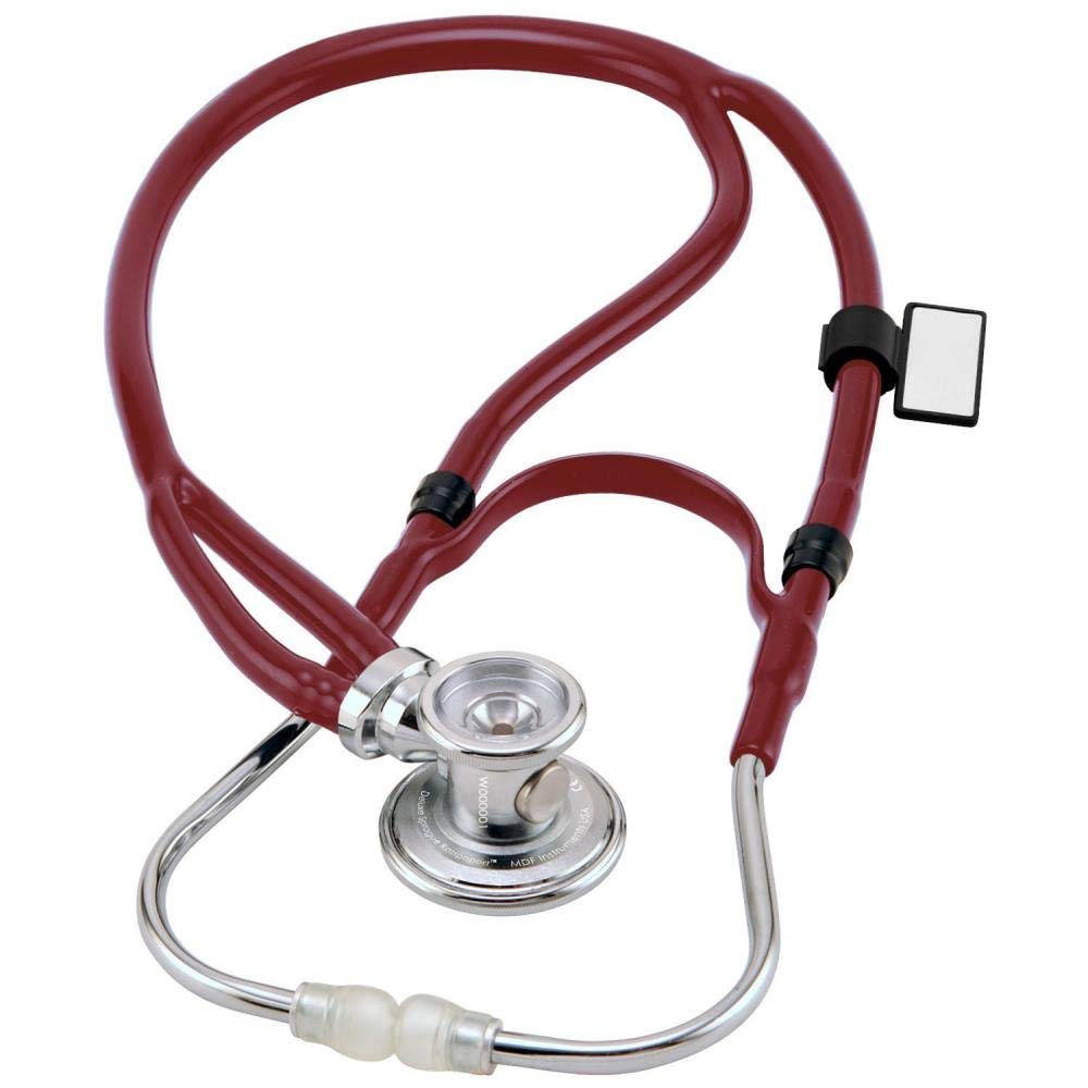 MDF Instruments, Sprague-XRedesigned Sprague Rappaport Stethoscope with Adult, Pediatric, and Infant convertible chestpiece, Burgundy, MDF767X-17