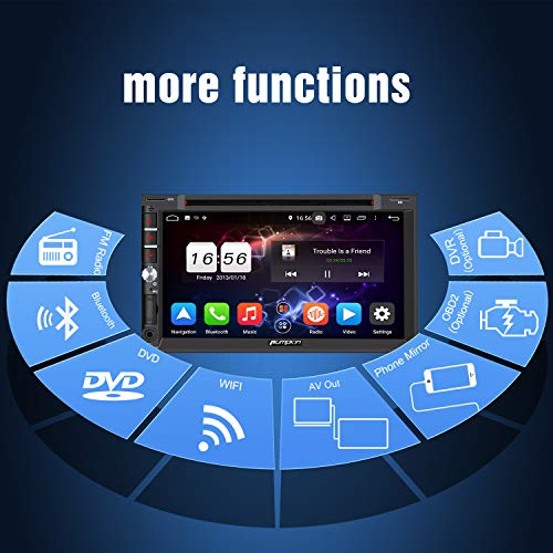 PUMPKIN Android 8.0 Car Stereo Double Din with DVD Player, GPS Navigation, WiFi, Support Fastboot, Backup Camera, Android Auto, AUX, USB SD, 7 inch Touch Screen - Thumbnail 7