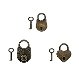 3Pcs Mini Archaize Padlocks Vintage Antique Style