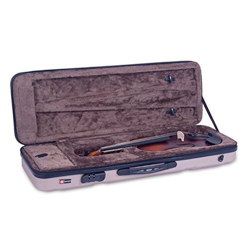 image for Crossrock CRA400VFCH 4/4 Full Size Violin Case, Zippered ABS Molded Ba
