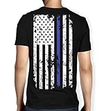 Mens Thin Blue Line American Flag T-shirt
